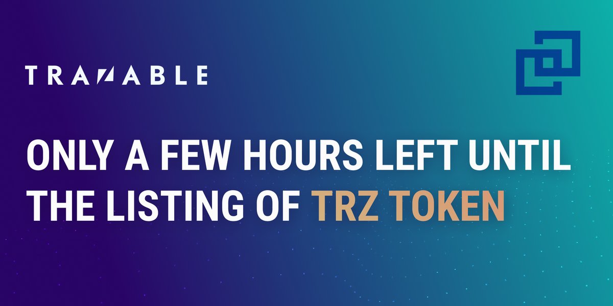 trazable_io's tweet photo. Only a few hours left until the listing of TRZ Token on @BittrexExchange. Are you ready?

Did you remember to sign up on Bittrex? Here’s the link: https://t.co/qKLuWFTLij

#Trazable #TRZ #TRZToken #Bittrex https://t.co/31LuBaxVyk