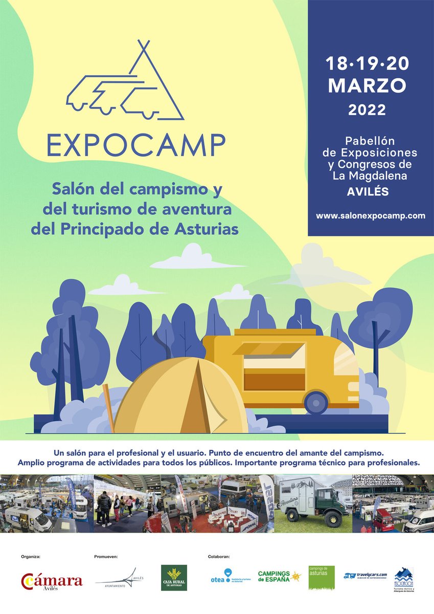 pitchup's tweet photo. ¡Estaremos presentes como expositores en #Expocamp en #Asturias del 18 al 20 de marzo! Un #camping en España ya ha recibido 130 reservas este año a través de https://t.co/ThjNfOXYxC - ven y charla con nuestro amable equipo sobre cómo hacer lo mismo por tu camping. https://t.co/CircEBm9qQ