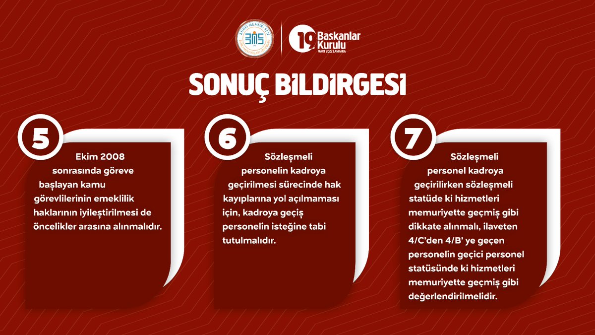 3600 Ek Gösterge ve Sözleşmelilere Kadro gündemiyle gerçekleştirdiğimiz 19. Başkanlar Kurulu toplantımızın Sonuç Bildirgesi @csgbakanligi @vedatbilgn @_aliyalcin_ @yusufyazgan37