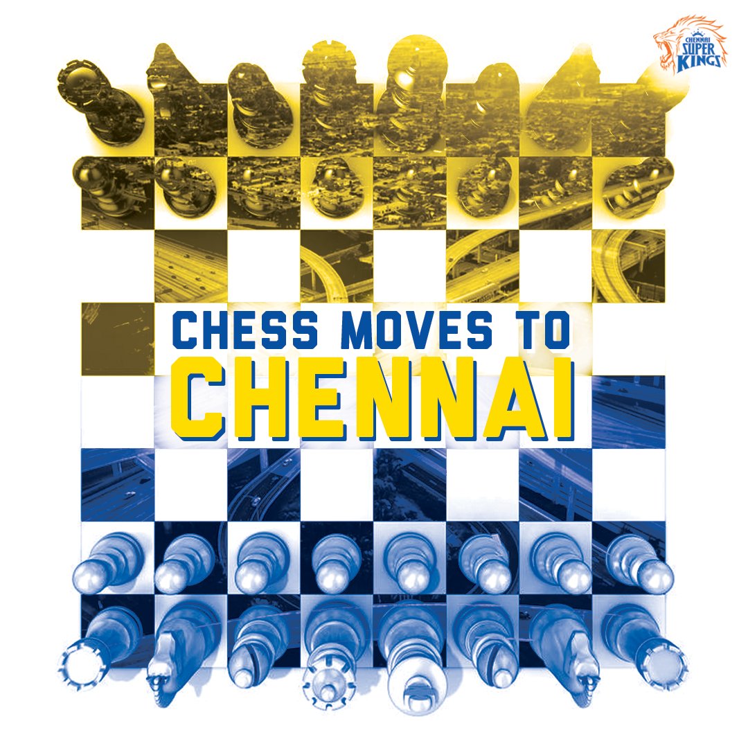 ChennaiIPL's tweet photo. The #ChessOlympiad 2022 coming 🔜  to the Chess Capital of 🇮🇳! 

#WhistlePodu 🦁💛 https://t.co/S5Hhro8xwc