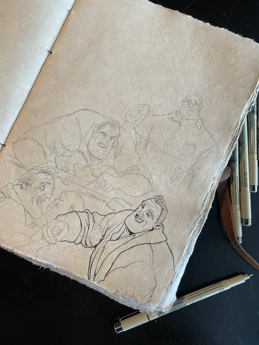 KandzerDesign's tweet photo. The next double spread sketchbook colored pages, of one of my favorite @Pixar characters of all time, BOB PAR. Just a shame what’s happened to PIXAR lately.

#sketch #sketchbook #inking #illustration #pixar #disney #incredibles #TheIncredibles #bobpar https://t.co/ipzXrt1eaK