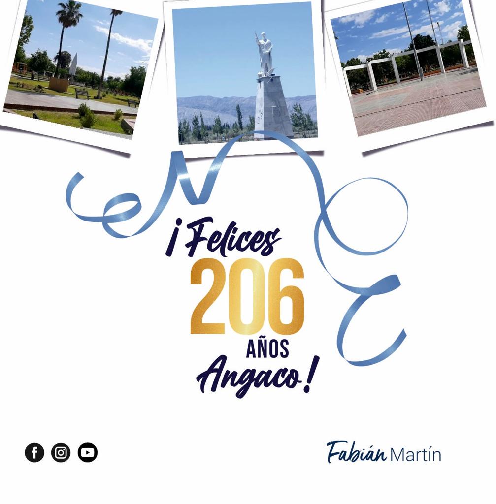 fabianmartinsj's tweet photo. Hoy el pueblo de #Angaco celebra un nuevo aniversario de fundación! A este querido Departamento, en el que su gente surca la tierra para obtener los frutos de la producción, le deseo muy felices 206 años. https://t.co/nbF3KvbaHf