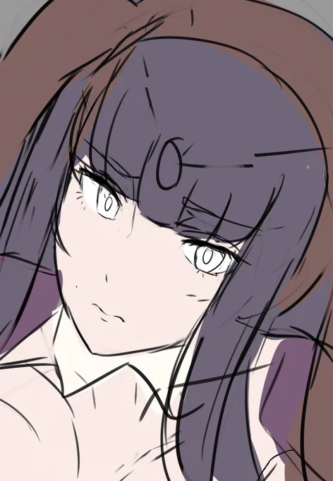 顔調整してました。目はもとより、口元は結構ラフ時はざっくり大きめに描く傾向があるので、小さめに手直ししてます。 