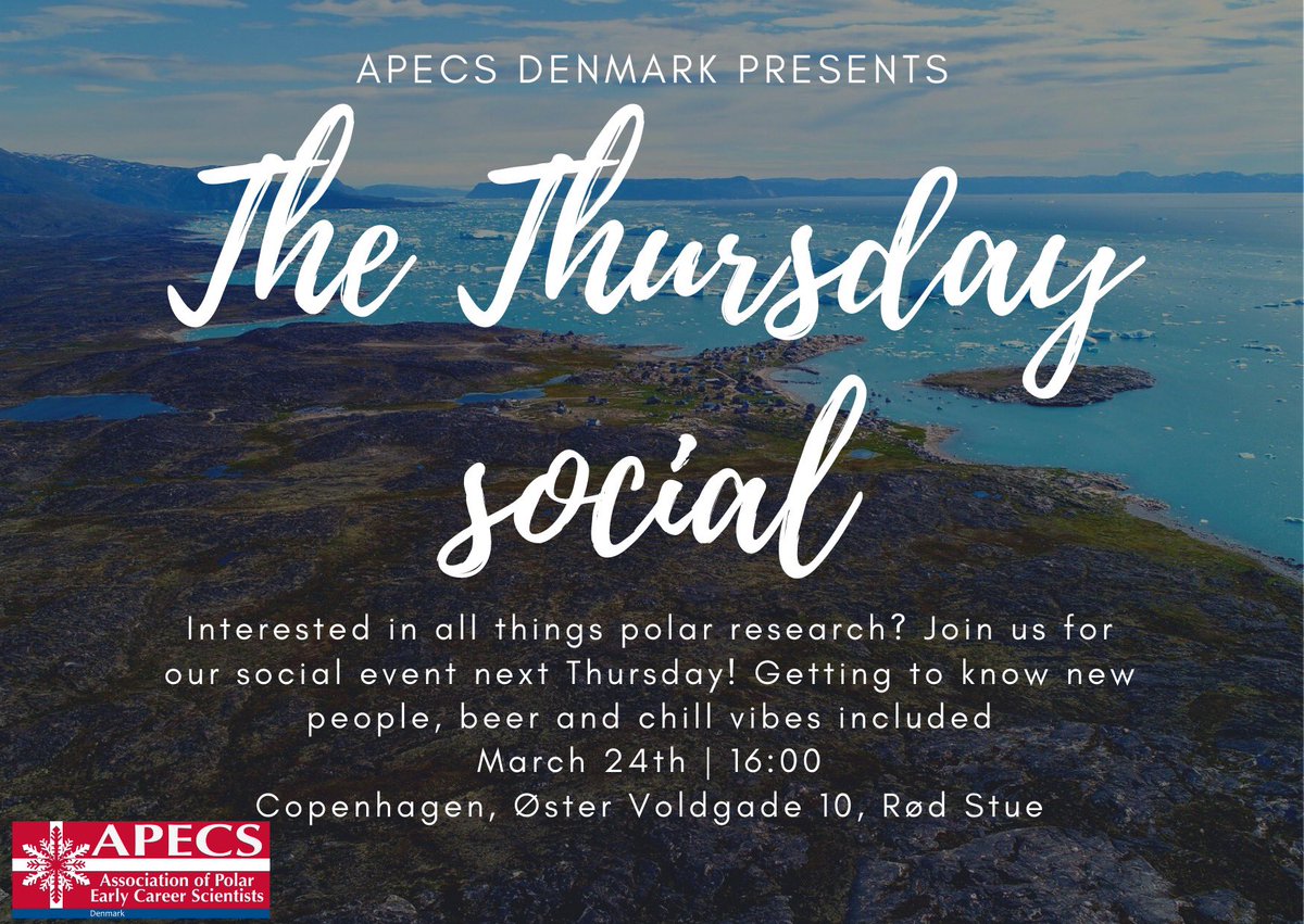 #APECSPolarWeek is coming up and we are organizing a social event on March 24th in Copenhagen! Mark your calendars! #networking