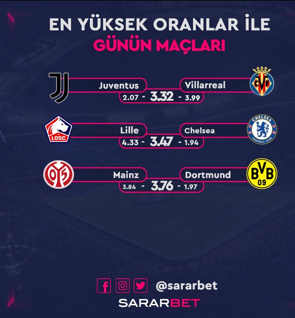 💪 Sararbet’ten 

⚽️ TOPLAM KORNER ETKİNLİĞİ ⚽️

🤔"Toplam Korner Kaç Olur" Doğru Tahmin Eden 20 Kişiye SM Dahilinde 20₺ Freebet Ödül❗🎁🎉

📝Yoruma Tahminini Yaz, 5 Arkadaşını Etiketle, Kullanıcı Adını Yaz, Twitter Hesabımızı Takip Et, RT FAV Yapmayı Unutma‼️🚀🚀