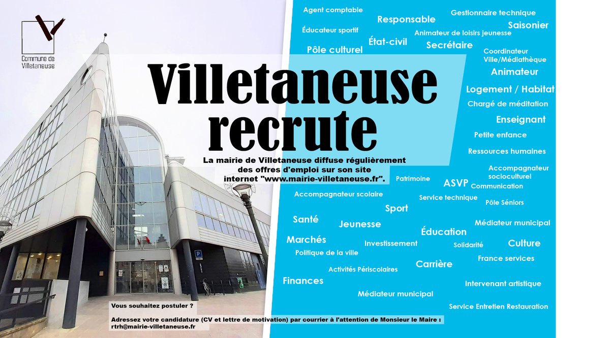 Villetaneuse's tweet photo. | #EMPLOI | #Villetaneuse recherche 2 volontaires en Service Civique...
Volontaire en Service Civique auprès du Conseil des Jeunes
Volontaire en Service Civique au Point Information Jeunesse
#job #jobdate #recrutement @ServiceCivique
https://t.co/WpsuUBArGh https://t.co/kObmRgOdpE
