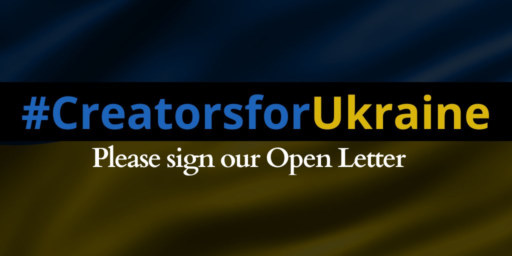 An open letter on #Ukraine from #creators and #artists across the world. Today we speak as a diverse creative community, but with one united voice. Please sign and share the letter with others. #creatorsforukraine 
docs.google.com/forms/d/e/1FAI…