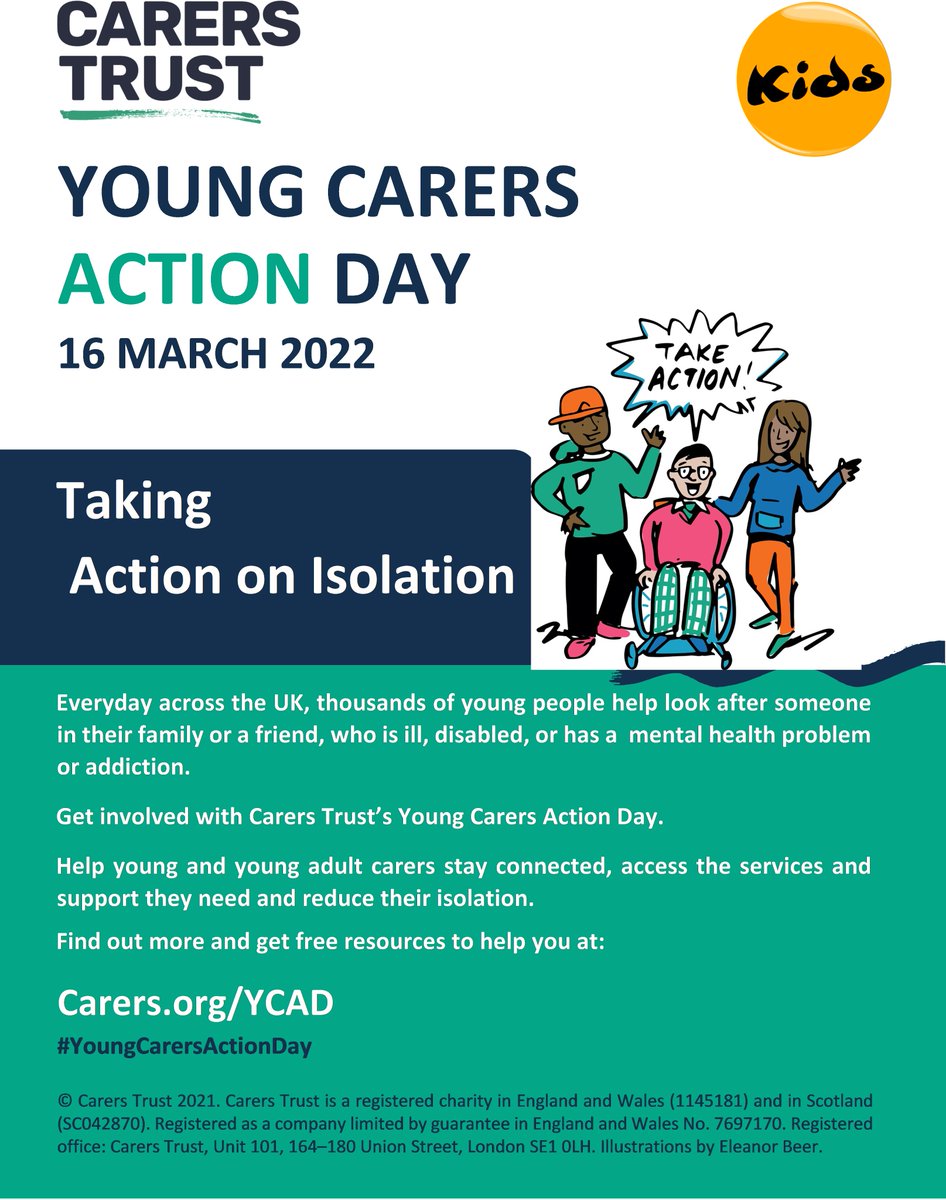 YPtakepart's tweet photo. Today is young carers action day, a day to recognise and  call for support for the thousands of young carers across the UK. #YoungCarersActionDay #Youngcarersactionday2022 https://t.co/YaKyuZdHlJ