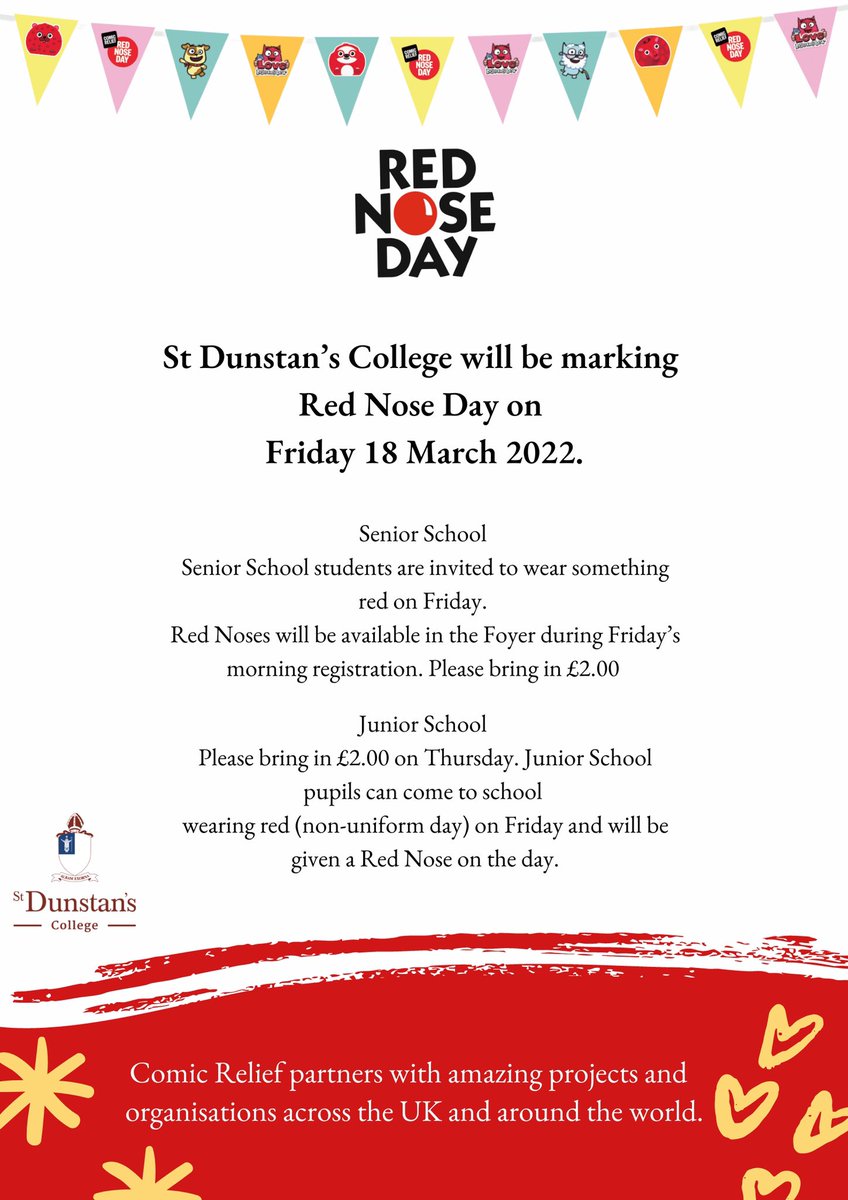 This Friday, Staff and Students at the college will be marking #rednoseday