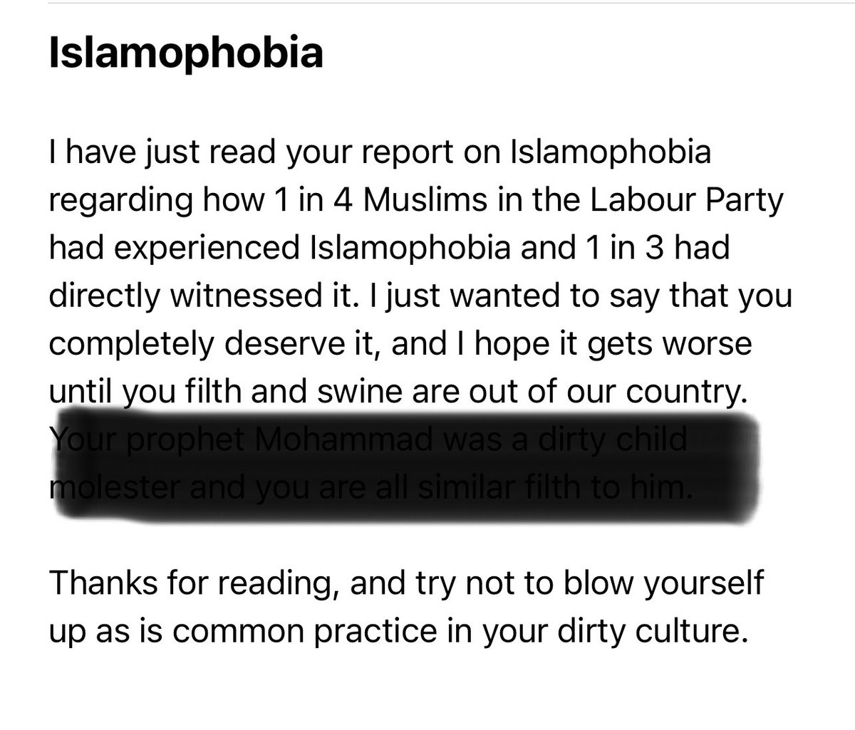Just another day being a Muslim member of the Labour Party.

This is my inbox today 👍