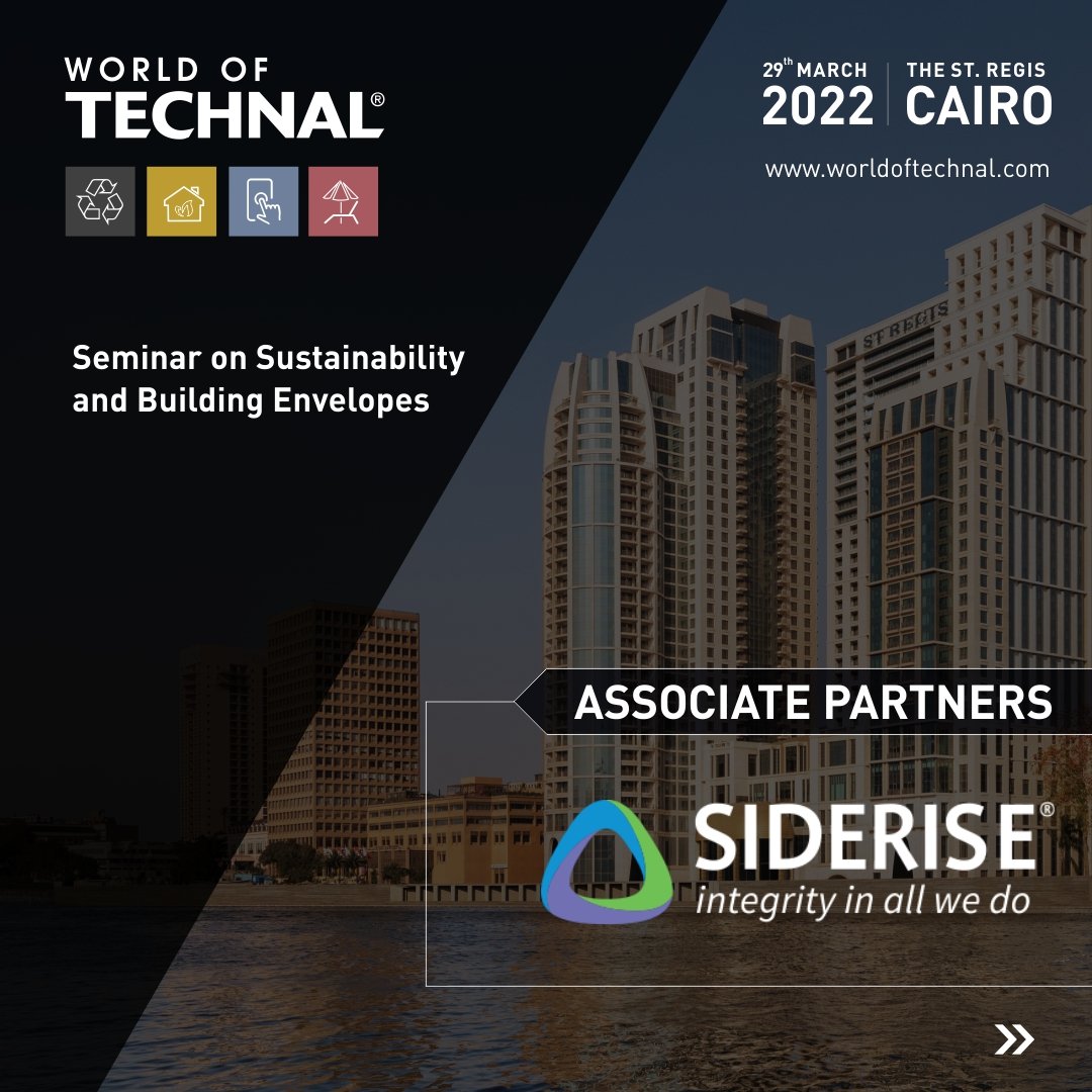We are proud to be an Associate Partner of <a href="/TechnalME/">TECHNAL Middle East</a> for their #WorldofTechnal Sustainability &amp; Building Envelopes Seminar on March 29th in Cairo. #ByYourSide #BuildingEnvelope #PassiveFireProection