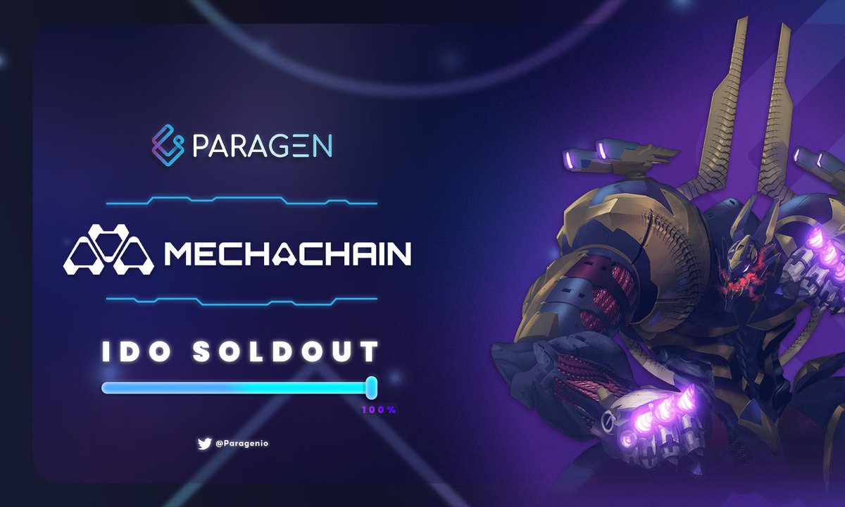 Paragenio's tweet photo. 🔥 @MechaChain IDO HAS SOLD OUT !!!

#Mechachain has officially sold out on @Paragenio and is priming for listing. 

To participate in upcoming projects 👇
https://t.co/AfGXA2WYVu

Launchpad 👇
🔗 https://t.co/LKNtt7VKXW 

#ido #metaverse #gamefi https://t.co/FpvFmDGS5d