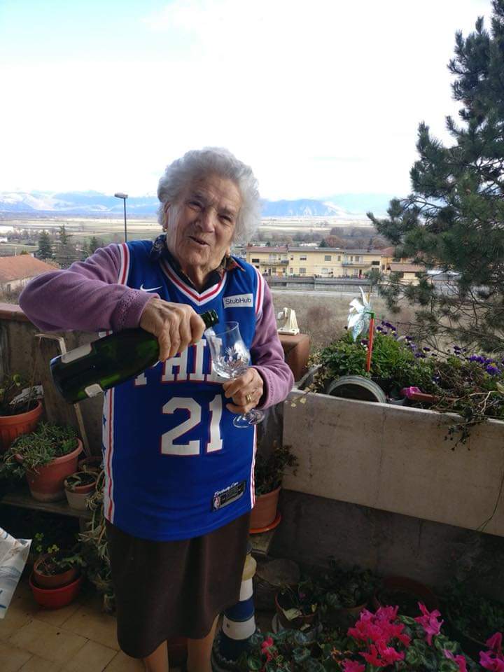 Che_Vitaccia8's tweet photo. @JoelEmbiid today is yours and my nonna Settimia's day! 100 years!! https://t.co/Lr45TJ46gC