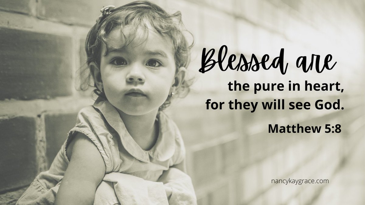 nancykaygrace's tweet image. Blessed are the pure in heart for they will see God. Matthew 5:8 
#beatitudes #faith #pureinheart