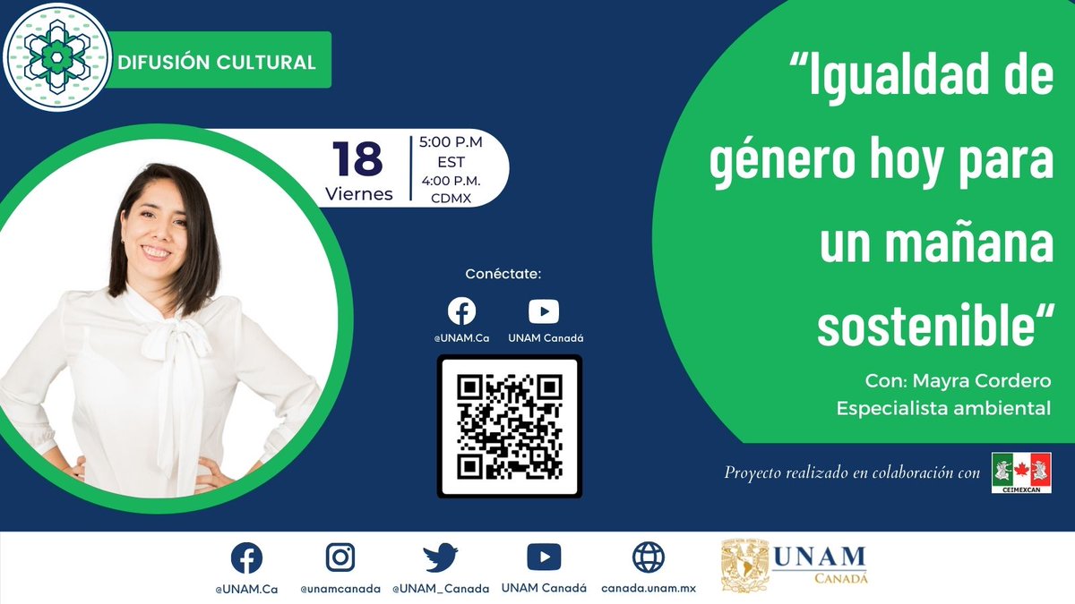 UNAM_Canada's tweet photo. Patricia Rodríguez, becaria de la #UNAMCanadá entrevistó a #MayraCordero, especialista ambiental. Ella nos ayuda a entender la importancia de la sostenibilidad y de las mujeres como agentes de cambio.
#UNAMCanada #UNAMInternacional #DiaInternacionalDeLaMujer #CulturaUNAMCanada https://t.co/yFcLbfc3YP