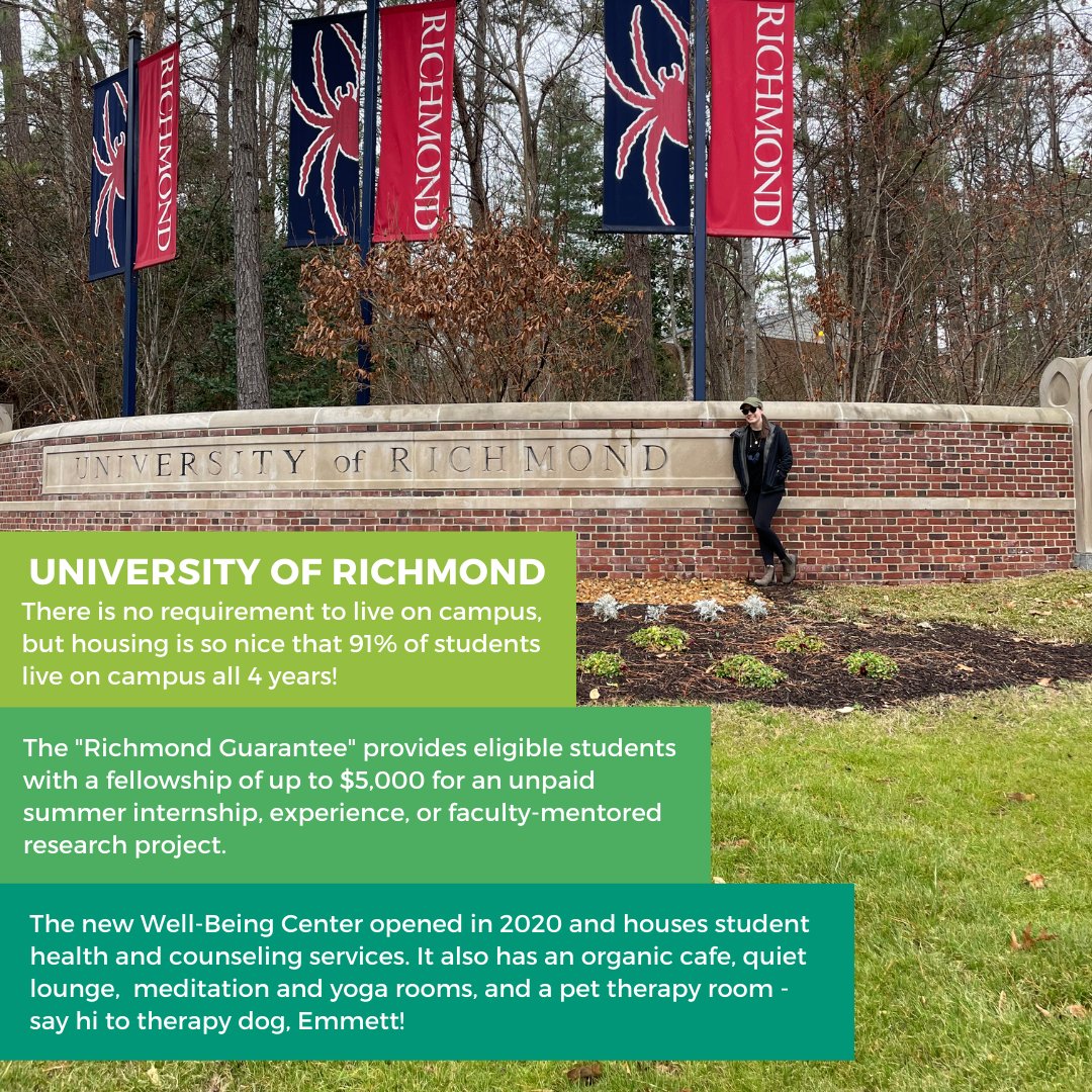 ADVCollegePlan's tweet photo. Are you considering attending the University of Richmond?

During a recent college visit, we learned some very interesting facts about the school such as that although it is NOT required to live on campus, 91% of the students DO since the housing is SO nice! ✅ https://t.co/U7fOHhZjwI
