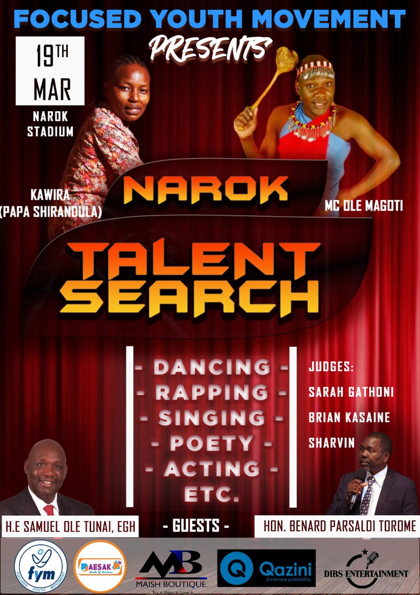 This Saturday , at Narok stadium we will be happening....come show case your talent, you might just be the next big thing... #fym #talentsearch #Narokedition #narokcounty #narokfinest