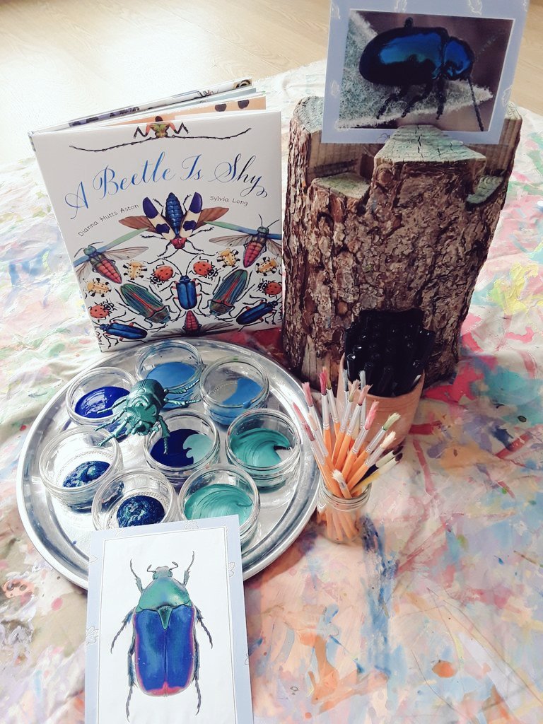 AshbridgeMaxy's tweet photo. Time to add layers of turquoise, teal, emerald or sea blue to our drawings! We absolutely enjoyed learning about the life cycle, kaleidoscopic nature & the anatomy of a beetle! #earlyscience #ScienceWeek2022 @NDNAtalk @cosydirect @EYTalking #springinquiry @atelier @ https://t.co/C5rKVavJ99