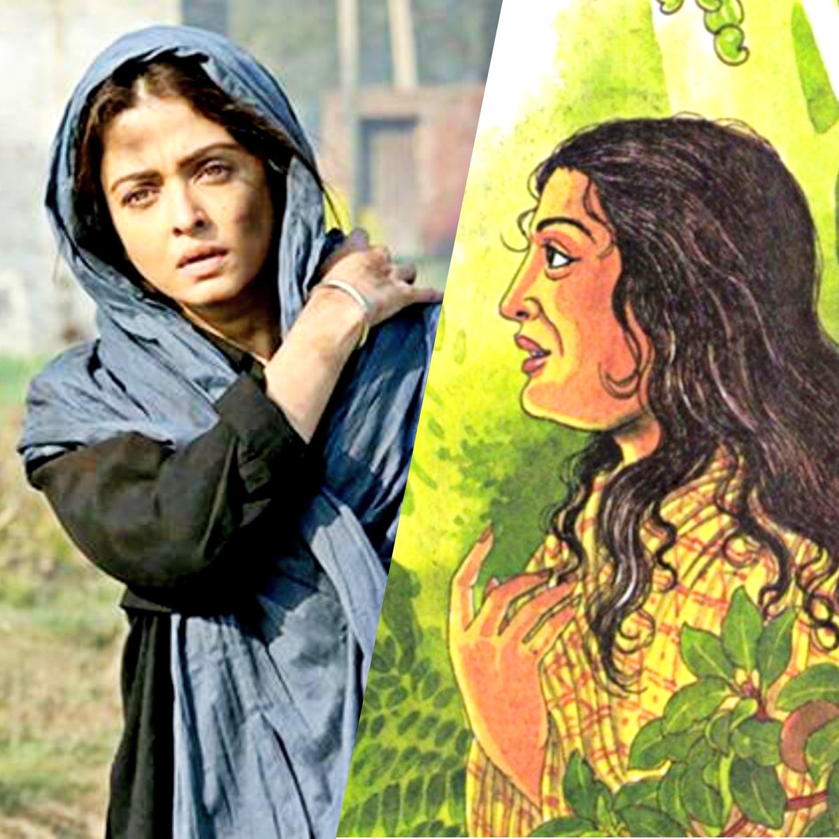 Decoding_Burger's tweet photo. Underwater &amp; stunt scenes featuring #AishwaryaRaiBachchan as both the young and old #Mandhakini were filmed at Mumbai. Special prosthetic makeup was used for the elderly look. 

#Ponniyinselvan #ManiRatnam https://t.co/iNDkb4SX6k