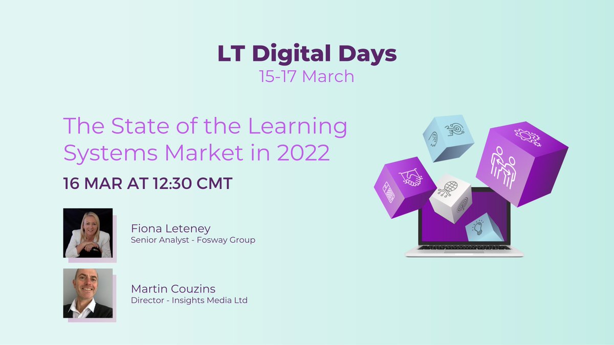 Thank you @martincouzins and @fionaleteney for your discussion on the #LearningSystems market and trends in #LearningAndDevelopment!

Another great #LTUK22 talk at @LearnTechUK Digital Days! Have a read of some interesting insights by today's speakers below in the thread...