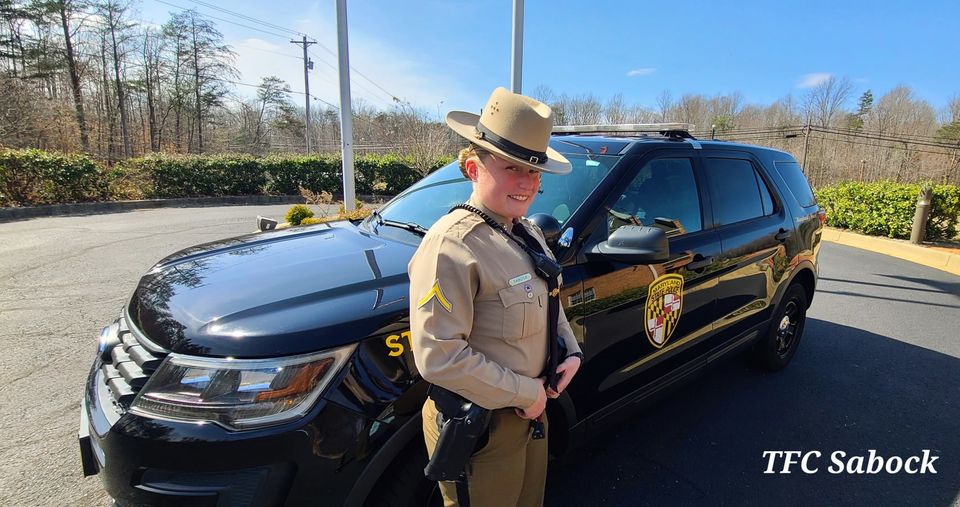 MDSP's tweet photo. March is #WomensHistoryMonth. @mdsp La Plata Barrack recently highlighted the work of TFC Sabock. Along w/being a trooper, TFC Sabock is also a volunteer firefighter with the Bowie VFD. She became a trooper because of her interest in the Aviation program. 
https://t.co/cZ6qcddZq4 https://t.co/BvDnKFEwyJ