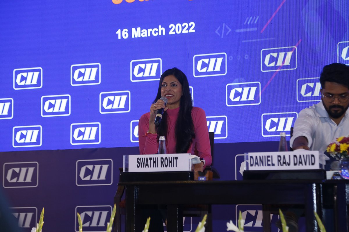 CII4SR's tweet photo. Ms Swathy Rohit, Founder, Health Basix said "If I miss 2 or 5 years, its like missing a generation, Speed is the key for our work" as she addressed the panel discussion on "Journey of the Founders" at CII Annual Regional Meeting 2021-2022.
#CII #AnnualMeet #CIISR https://t.co/mN9AbzIPGg