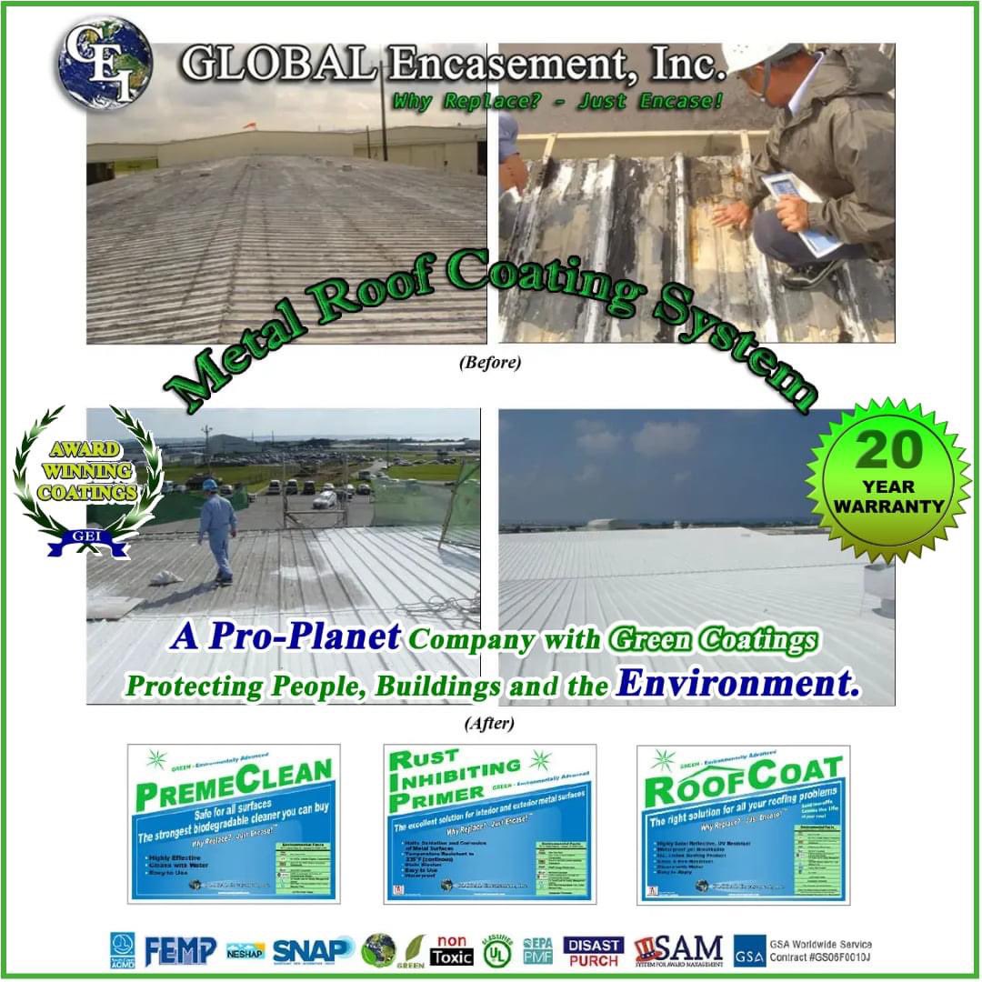 greenencasement's tweet photo. Why Not Encase Deteriorating Roof with #RoofCoat for Metal #RoofCoating System? #Roofing #HaltRust #Corrosion #SolarReflective #Waterproof #NonToxic #ZeroVOC #Encasement #WhyReplace Protect Your Place & JUST ENCASE! Contact Us: https://t.co/5qsZXYzDTk https://t.co/LcPzXM8XAL