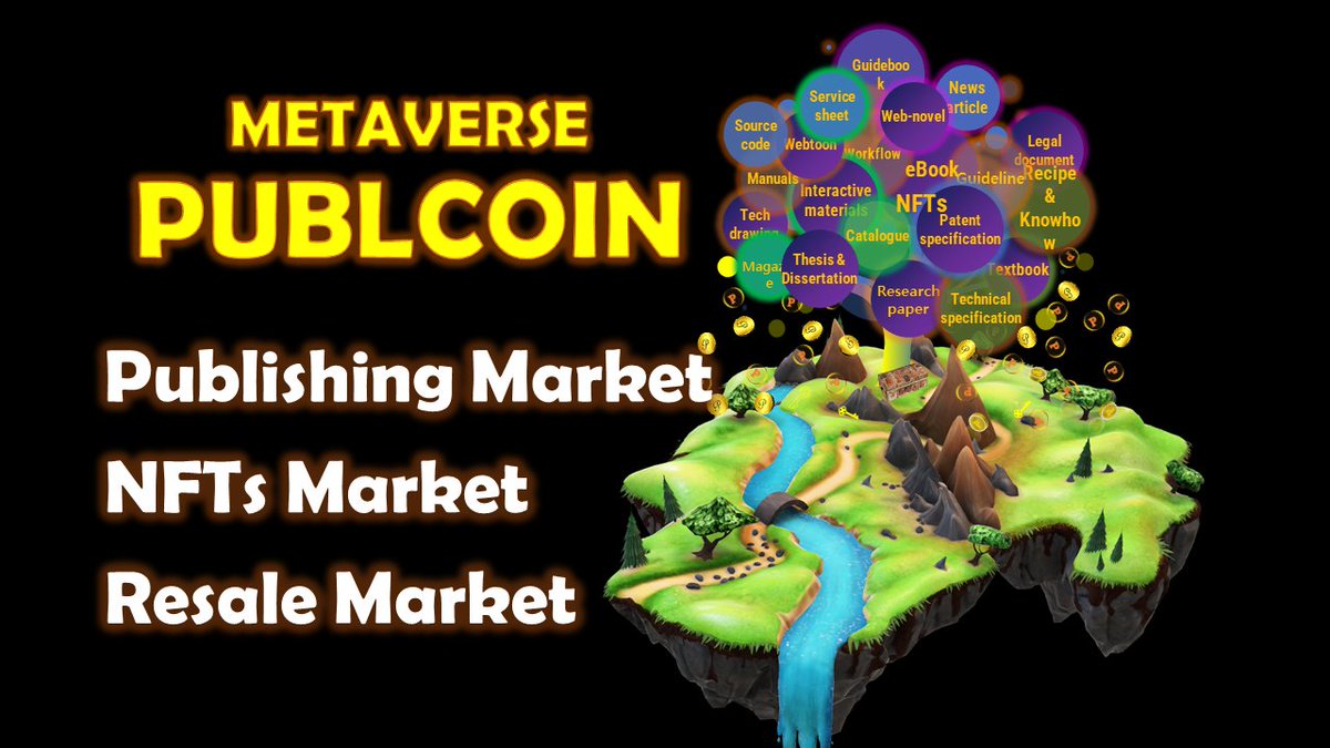 ⭐ Publish ⭐ Collect  💰 Earn 

#Metaverse 
#Publishing Market 
#NFTs Market 
#Resale Market 

Support by like and retweet🔥🔥

Read : publcoin.io

#P2E #crypto #NFT #blockchain #Meta🥁🥁🥁