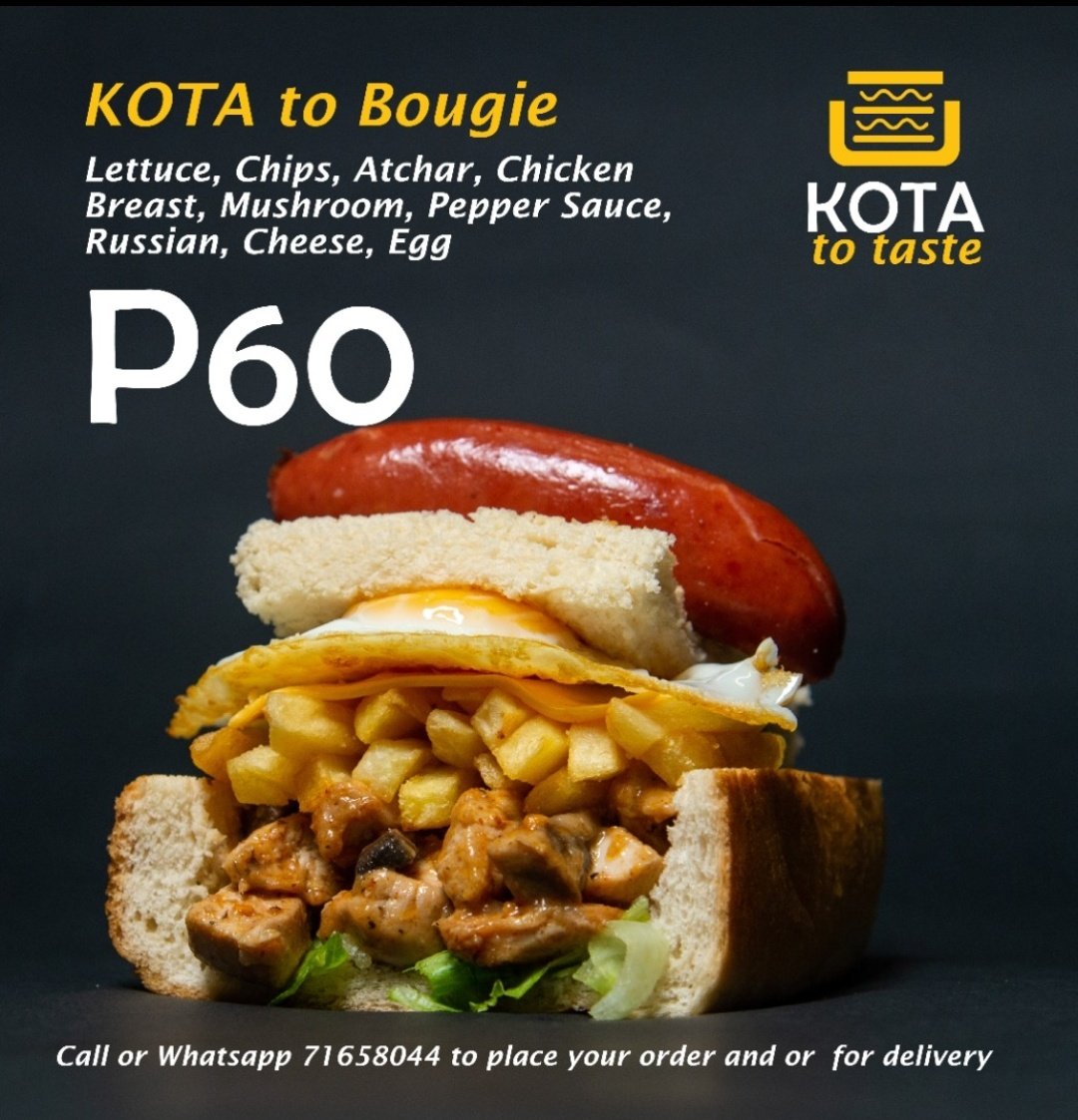 KotaToTaste's tweet photo. Have you ever tasted our Kota To Bougie? Se ijalasetse, dial or WhatsApp 71658044 for an order and or delivery. https://t.co/YcYONsGCcS