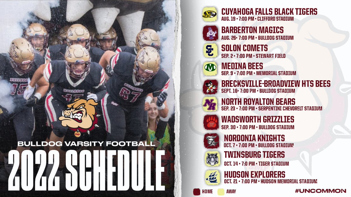 2022 Stow-Munroe Falls Varsity Football Schedule. #UNCOMMON