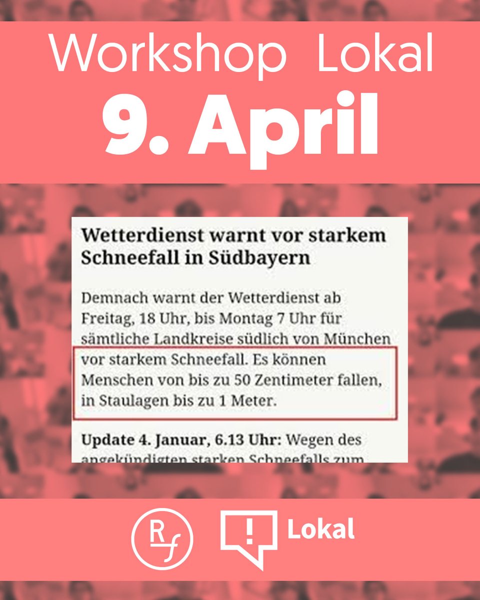 Wie nimmt man sich wieder mehr Zeit für Themen? Wie planen Lokalredaktionen bessere Social-Media-Auftritte? Wie gründet man neue Lokalmedien? 3 unserer 20 Workshops beim Reporter:innen-Forum Lokal am 9. April. Programm/Anmeldung: reporter-forum.de/reporterinnen-…