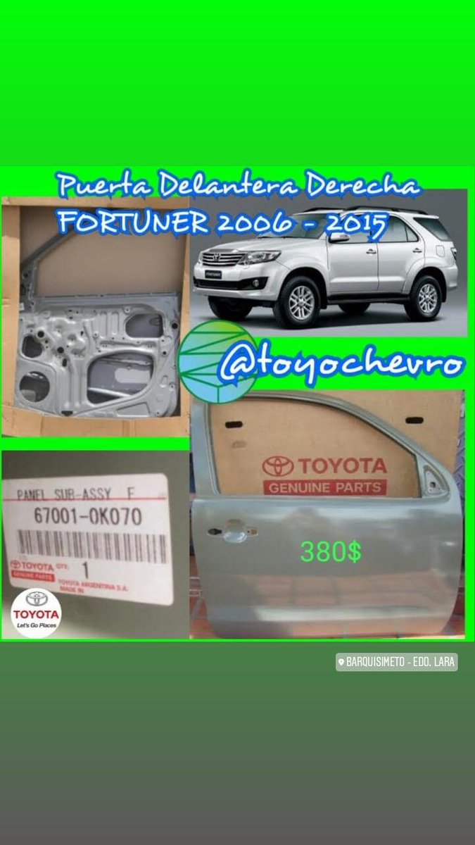 Toyochevro's tweet photo. Súper Oferta..!!! Totalmente Original Toyota...Nueva de Paquete en su caja Original Toyota...
.
.
Mantén tu Carro Original 
.
.
Aceptamos Usdt 
.
.
#toyochevro #toyota #repuestostoyota #repuestosgm #daihatsu #isuzu #ford #gm #repuestosgm #barquisimeto #venezuela https://t.co/THwxJjHzAr