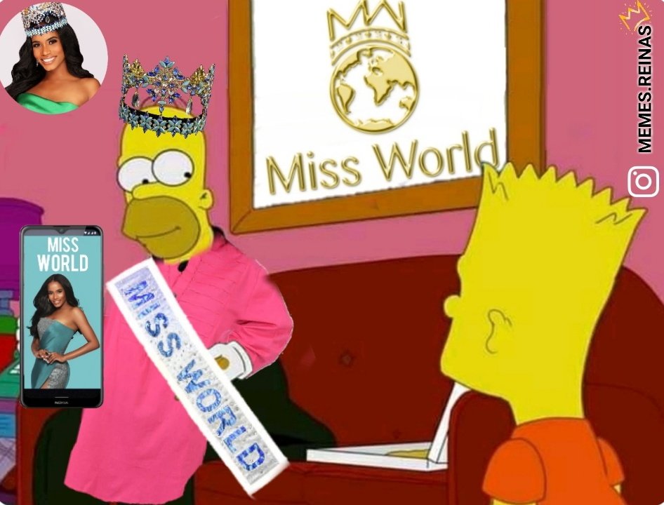 - ¿Por qué tan elegante, Homero?

- Hoy por fin sí es el Miss World 2021, muchacho

#MissWorld2021 #MissWorld