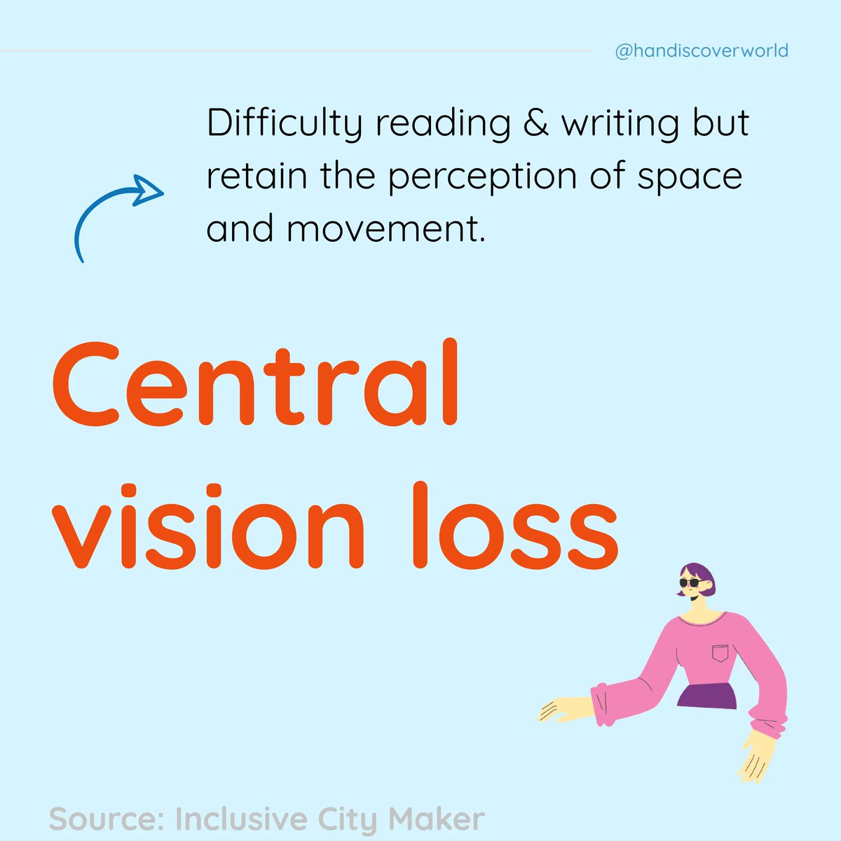 Handiscovercom's tweet photo. Visual impairment takes various forms. It's important to know that not all people carrying a white cane are plunged into darkness ๐ฆฎ Learn more about some different forms of Visual Disability by swiping through these pictures ๐ฉ๐ปโ๐ฆฏ
#Handiscover #Disability #RaiseAwareness https://t.co/aDBileGGHN