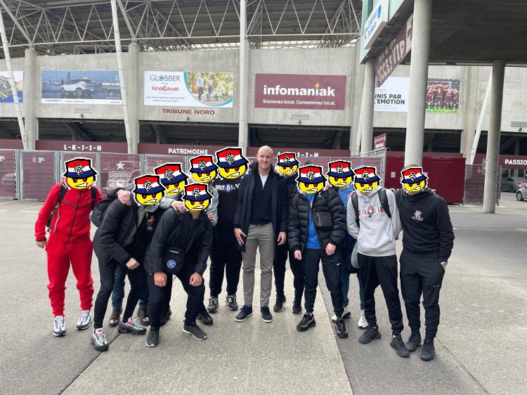 Class wee start to the trip to Belgrade. 7 hour stop in Geneva so we decided to visit the stadium of <a href="/ServetteFC/">Servette FC</a> and bumped into big <a href="/Philsend4/">Philippe Senderos</a>. Absolute gentleman who’s first words where an apology for his debut😂 big man got the stadium opened for us for a wee tour as well👏🏻