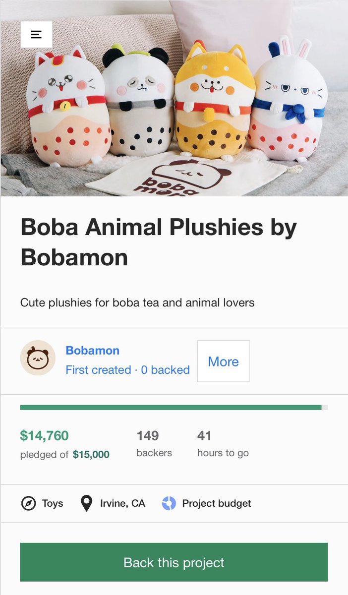 bobamonofficial's tweet photo. 98% funded! We are so close to making #Bobamon a reality! ๐ https://t.co/VRLrBvvSmX