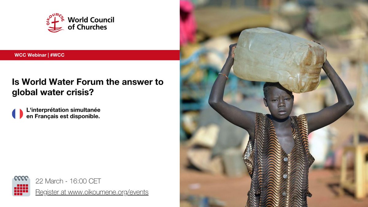 Join us on 22 March for a webinar on #WorldWaterDay2022. More info + registration: oikoumene.org/events/world-w… #WCC