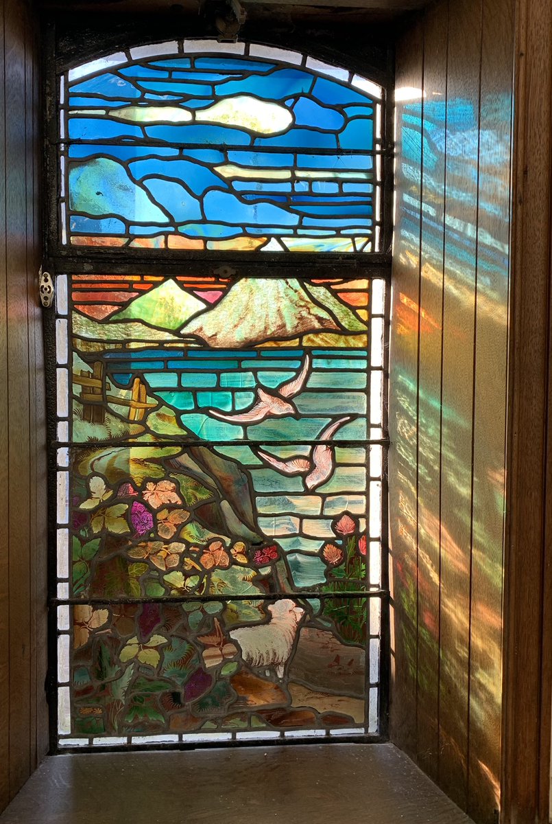 A favourite of ours to visit, the gem that is St Gregory’s, Vale of Lune,  near #sedbergh, in the care of <a href="/TheCCT/">Churches Conservation Trust</a> 
Superb stained glass in this tiny church built for railway workers. 

#SpringInChurches
#AnimalsInChurchesHour