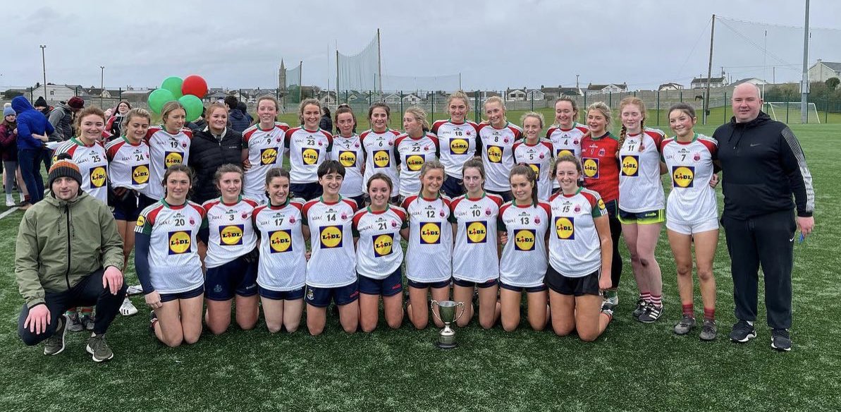PaudieP's tweet photo. FT:  @lidl_ireland , @LadiesFootball All Ireland Senior C, S/F: 
@shssclon 3-15,
@Col_Iognaid_SJ 5-03. 
Next the All Ireland Final ✅ @OLBAthlone on Sat April 2nd 
Not everyday the school Principal is a bainisteoir .. well done Ms Brosnan!! https://t.co/bCSVNOVz9y