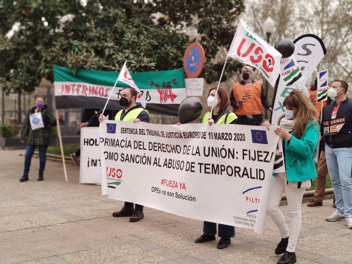 La lucha no para! hasta que no se haga justicia! Se aplique la ley y la directiva! Solo queremos estabilidad en el empleo! <a href="/APiltex/">ASOC.  PILTEx</a> y <a href="/USOExtremadura/">USO-Extremadura</a> siempre a la cabeza! <a href="/GFVara/">Guillermo Fdez Vara</a> <a href="/Junta_Ex/">Junta de Extremadura</a> <a href="/CSIFExtremadura/">CSIF Extremadura</a> <a href="/ccoo_ext/">CCOO de Extremadura</a> y <a href="/UGTExtremadura/">UGT Extremadura</a> no vamos a parar hasta conseguirlo! #FijezaYa
