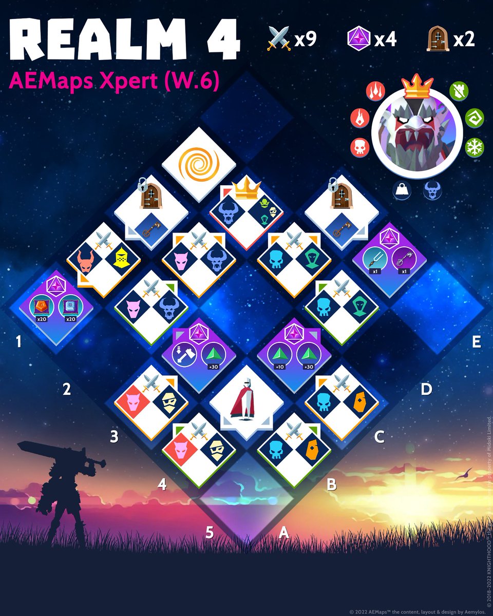 aemylos's tweet photo. AEMaps Xpert - the second batch of week 6.
"Seeing the beauty through ... PAIN" 
😖🍀

#knighthoodgame #theriftmaps https://t.co/jfD3itV7H9