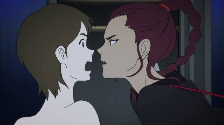 queer_coupleOTD's tweet photo. The queer couple of today are 
Miko and Miki from Devilman Crybaby, they are canon sapphics and have mutual feelings for each other! https://t.co/ecJMGH9SP3