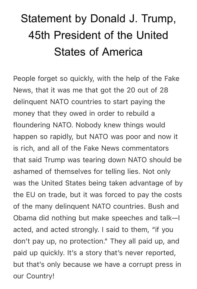 RSBNetwork's tweet photo. Statement by Donald J. Trump, 45th President of the United States of America https://t.co/9pLdbWPmLg
