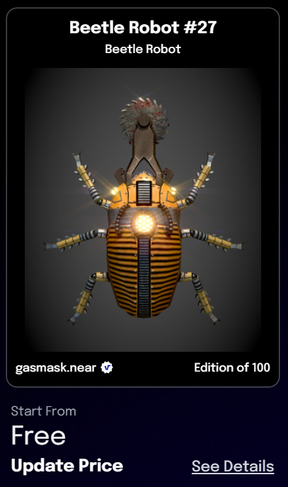 Checkout New Drop !!!
FREE!!!
Beetle Robot on 
<a href="/ParasHQ/">Paras</a>

#paras #cryptoart #digitalart #tradingcards 
#NFT #NFTdrop #NFTThailand #NFTAsia #NFTart #NFTartist #NFTshill #NFTCommunity #NFTCollectors #NFTCollection #ThaiNFT #Crypto
paras.id/collection/bee…