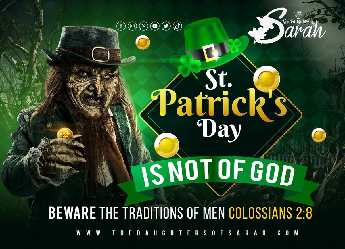 DOS_IUIC's tweet photo. Stop celebrating other nations pagan days. Especially when God gives us our own!
#DOS #STPATRICKSDAY #PAGAN #HELLDAYS #STOPSINNING https://t.co/vvSUHU0zhz