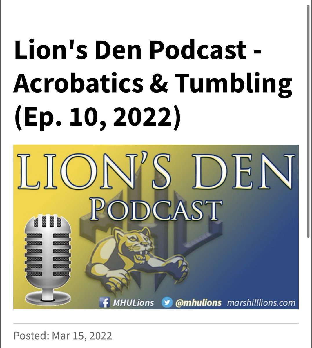 coachshelbya's tweet photo. Mid season podcast featuring two of our freshmen Alexis McPherson &amp; Tori Chambers! Hear our perspectives on the season so far, the progress we’ve made since the fall, and their thoughts about transitioning from gymnastics/cheer to A&amp;T! @mhulions @marshill_acro @theNCATA https://t.co/1rtL7mH8jN