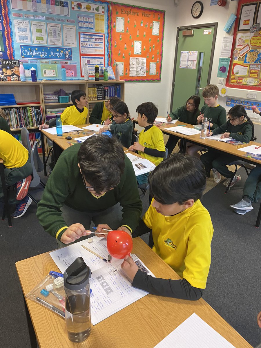 We have partially and full inflated balloons to see how it affects the distance between key points. What will our model tell us about the universe?  #BIGBANG #UNIVERSE #astronomy <a href="/ScienceWeekUK/">British Science Week</a> <a href="/ElmridgeScience/">Science at Elmridge</a> #investigation #measurements