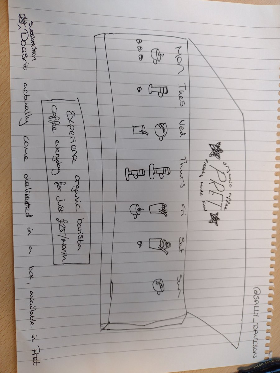 sally_davison's tweet photo. My first (and possibly my last) OMBle @OneMinuteBriefs @Pret 
A Pret subscription
#PretCoffeeSubscription @ https://t.co/5mPwhai7gF