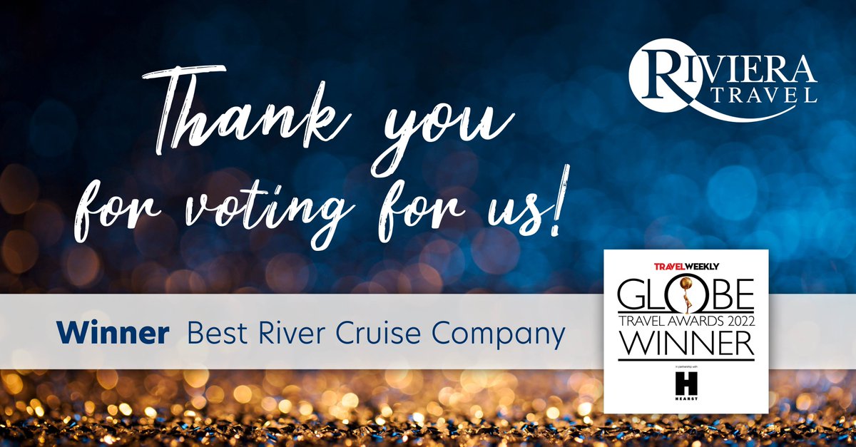 A huge thank you for all those who voted for Riviera Travel as we won "Best River Cruise Company" at the #TWGlobes. 🍾
Thank you also to @StuParish and <a href="/Lucy_Huxley/">Lucy Huxley</a> for hosting a wonderful event 👏👏