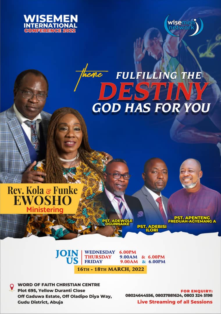 FOWM's tweet photo. Our annual Wisemen International Conference (Nigeria edition) starts tonight! If you are in Nigeria, we would love to have you with us in Abuja!
All sessions will be streamed - please see flyer attached for more details. https://t.co/AvALX3m5P6